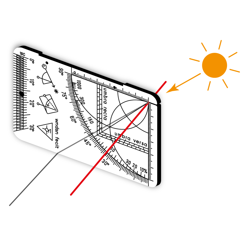 Sonnenstandssichtung via Schattenwerfer