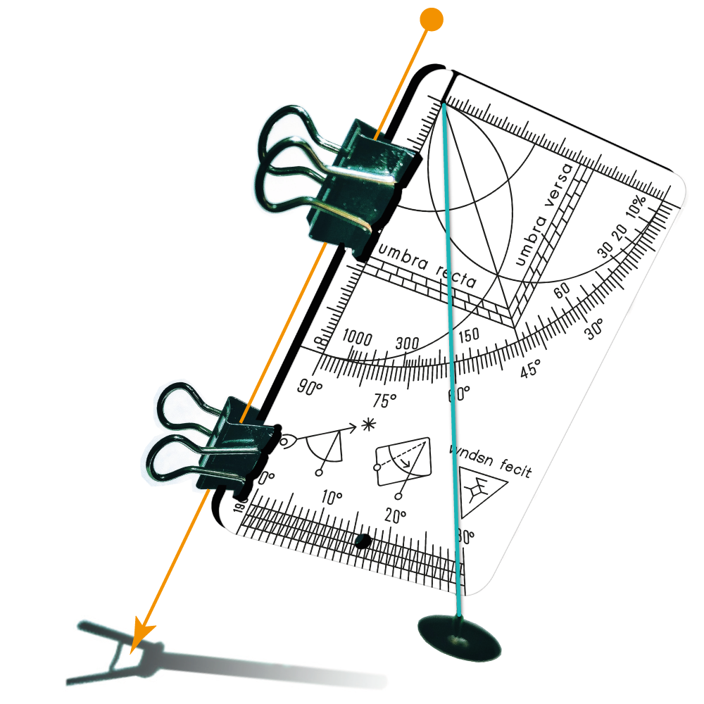 Sonnenstandssichtung via Senklot